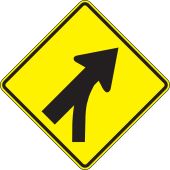 Lane Guidance Sign: Right Lane Entering Roadway Merge