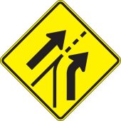 Lane Guidance Sign: Entering Roadway Added Right Lane