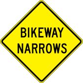 Lane Guidance Sign: Bikeway Narrows