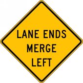 Lane Guidance Sign: Lane Ends Merge Left/Right