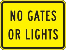 Rail Sign: No Gates Or Lights