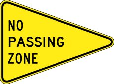 Traffic Pennant Sign: No Passing Zone