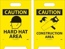HARD HAT AREA DOUBLE-SIDED FLOOR SIGN
