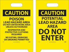 CAUTION POTENTIAL LEAD HAZARD DOUBLE-SIDED FLOOR SIGN