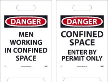 DANGER MEN WORKING IN CONFINED SPACE DOUBLE-SIDED FLOOR SIGN