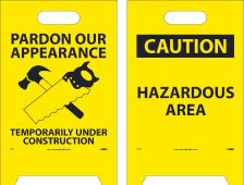CAUTION HAZARDOUS AREA DOUBLE-SIDED FLOOR SIGN