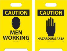 CAUTION MEN WORKING DOUBLE-SIDED FLOOR SIGN