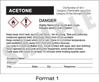 Custom Dura-Vinyl™ GHS Pictogram & DOT Combination Labels