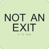 GLOW NOT AN EXIT BRAILLE SIGN