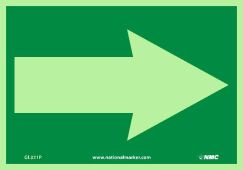 GLOW EMERGENCY RIGHT ARROW SIGN