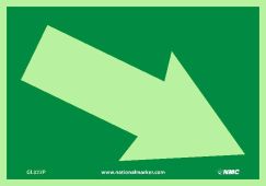 GLOW EMERGENCY RIGHT DOWN ARROW SIGN