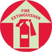 FIRE EXTINGUISHER GLOW WALK ON FLOOR SIGN