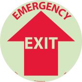 EMERGENCY EXIT GLOW WALK ON FLOOR SIGN