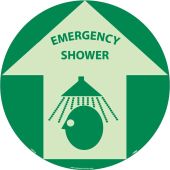 EMERGENCY SHOWER GLOW WALK ON FLOOR SIGN