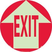 EXIT WITH ARROW GLOW WALK ON FLOOR SIGN