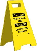 CAUTION WATCH YOUR STEP - BILINGUAL HEAVY DUTY FLOOR STAND