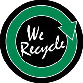 WE RECYCLE HARD HAT EMBLEM