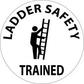 LADDER SAFETY TRAINED HARD HAT LABEL