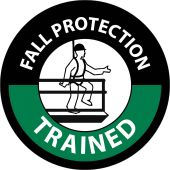 FALL PROTECTION TRAINED HARD HAT LABEL