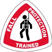 FALL PROTECTION TRAINED HARD HAT LABEL