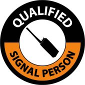 QUALIFIED SIGNAL PERSON HARD HAT LABEL