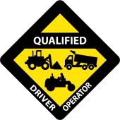QUALIFIED DRIVER OPERATOR HARD HAT LABEL