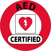 AED CERTIFIED HARD HAT LABEL