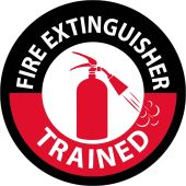 FIRE EXTINGUISHER TRAINED HARD HAT LABEL