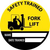 SAFETY TRAINED FORK LIFT NAME DATE TRAINED HARD HAT LABEL