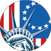 PATRIOTIC STATUE OF LIBERTY HARD HAT LABEL