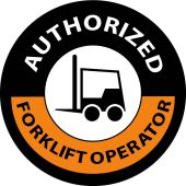 AUTHORIZED FORKLIFT OPERATOR HARD HAT LABEL