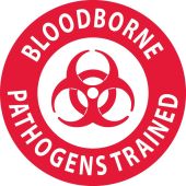 BLOOD BOURNE PATHOGENS TRAINED HARD HAT LABEL