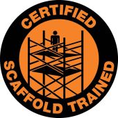 CERTIFIED SCAFFOLD TRAINED HARD HAT LABEL