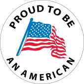 PROUD TO BE AN AMERICAN HARD HAT EMBLEM