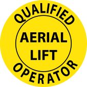 QUALIFIED AERIAL LIFT OPERATOR HARD HAT EMBLEM