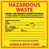 HAZARDOUS WASTE HAZMAT LABEL