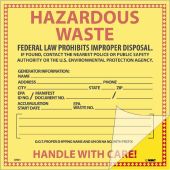 SELF LAMINATION HAZARDOUS WASTE LABEL