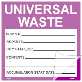 UNIVERSAL WASTE SELF-LAMINATING LABEL