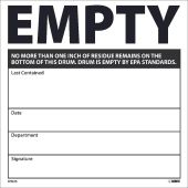 EMPTY NO MORE THAN ONE INCH HAZMAT LABEL