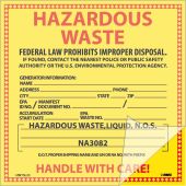 SELF LAMINATION HAZARDOUS WASTE LIQUID LABELS