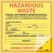 SELF LAMINATION HAZARDOUS WASTE SOLID LABELS
