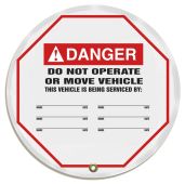 ANSI Danger Steering Wheel Message Cover: Do Not Operate Or Move Vehicle