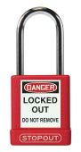 STOPOUT® Plastic Body Aluminum Padlocks With Hardened Steel Shackle