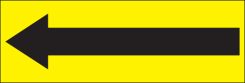 Safety Label: Arrow (Black On Yellow)