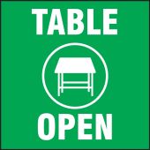 Safety Label: Table Open