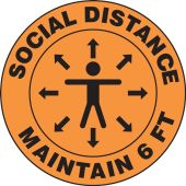 Safety Label: Social Distance Maintain 6 FT (Person image)