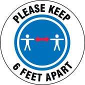 Safety Label: Please Keep 6 Feet Apart