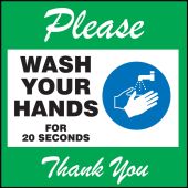 Safety Label: Please Wash Your Hands For 20 Seconds Thank you
