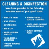 Mirror Cling Label: Cleaning & Disinfection have been provided in the following common areas of your guest room ...