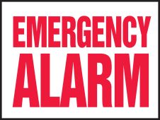 Safety Label: Emergency Alarm
